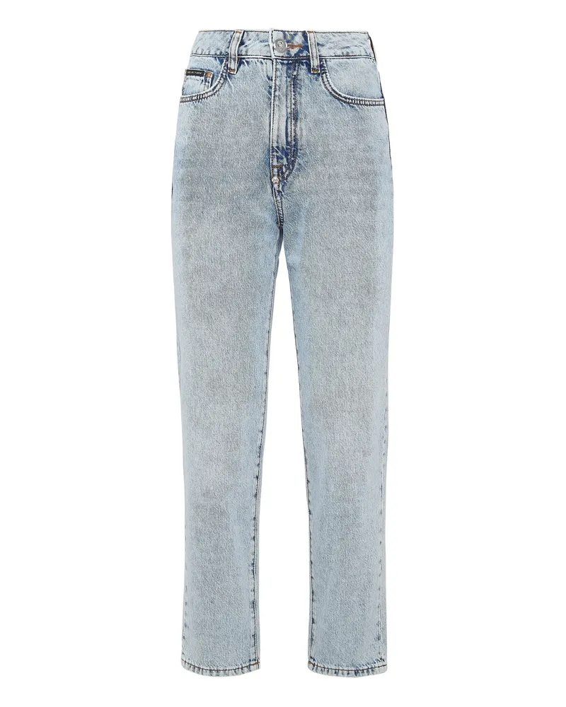 Philipp Plein Boyfriend-Fit-Jeans Blau