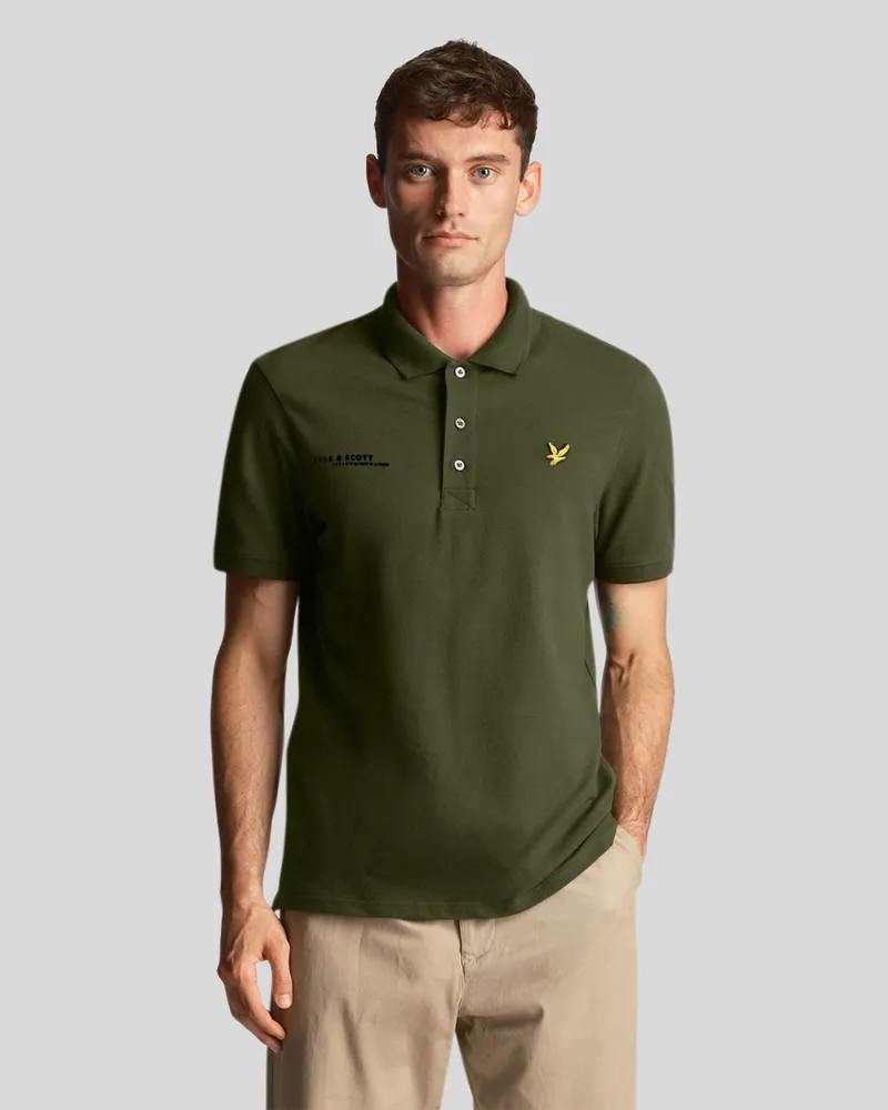 Lyle & Scott Men's Lyle and Scott Plain Polo Shirt Co-Ordinates Print in olive Oliv