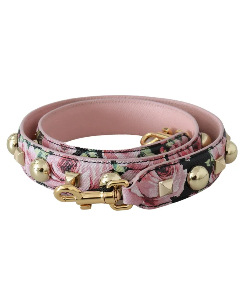 Dolce & Gabbana Sac à bandoulière accessoire pour femme, rose, fleuri et clous d'or Rosa