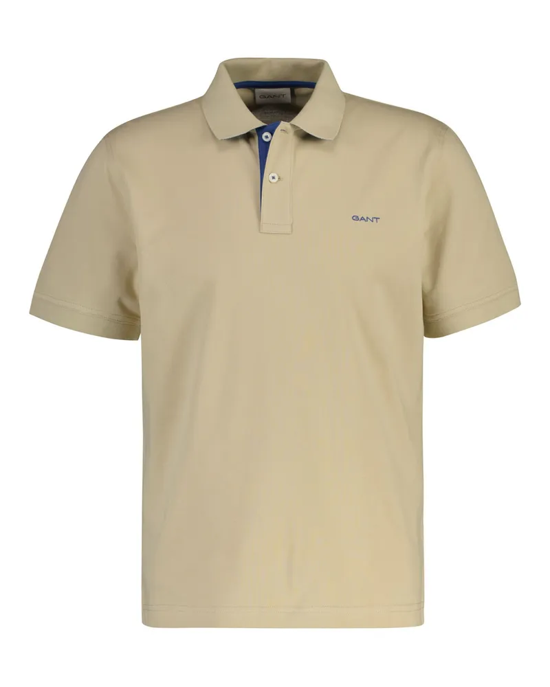Gant Regular Contrast Pique Rugger Poloshirt Beige