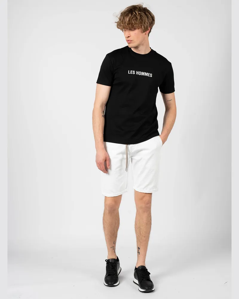 Les Hommes T-shirt Herren Schwarz Schwarz