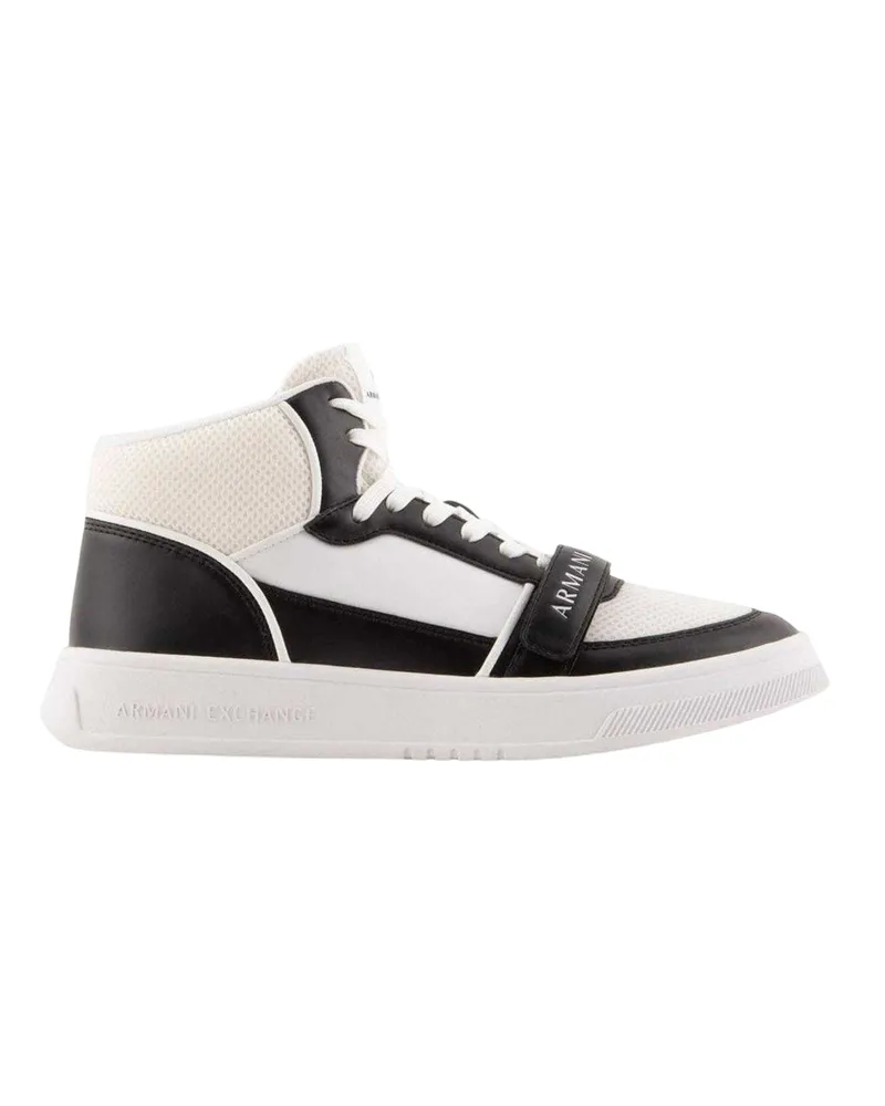 Armani Exchange Sneaker für Herren, Hoch geschnitten (Weiß/Schwarz Weiß