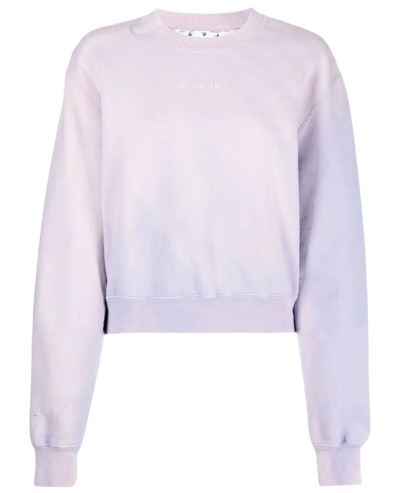 OFF-WHITE Lila-Wasche-Crop-Sweatshirt Lila