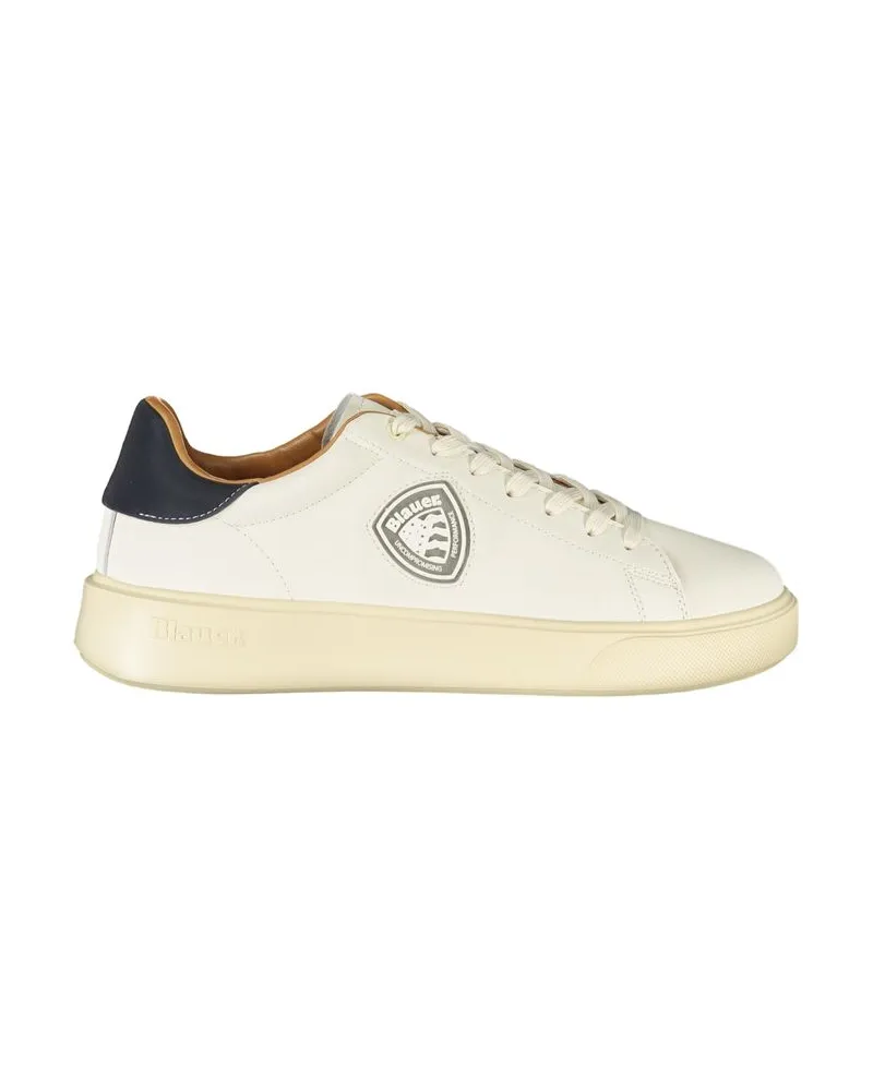 Blauer Weißer Polyester Herren Sneaker Weiß