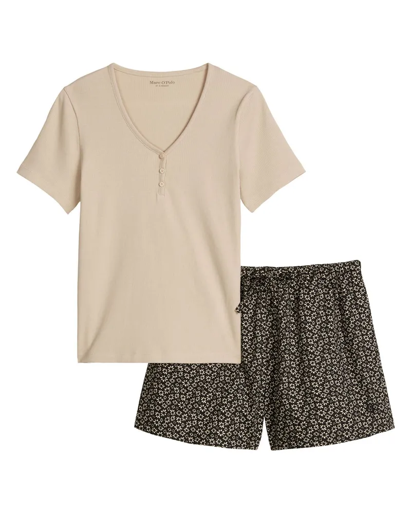 Marc O'Polo Marc O'Polo Damen Pyjama Mix N MatchSchlafanzug, Pyjama Set, Nachtwäsche Wollweiß