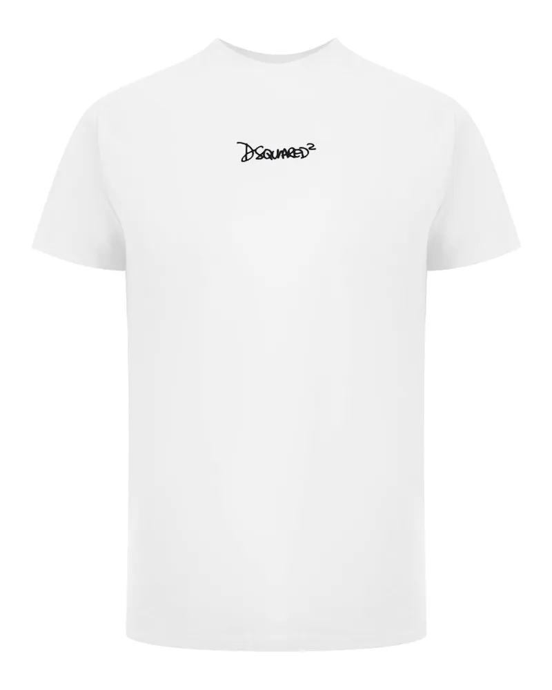 Dsquared2 T‑Shirt mit kleinem Signature‑Logo - Weiß Weiß