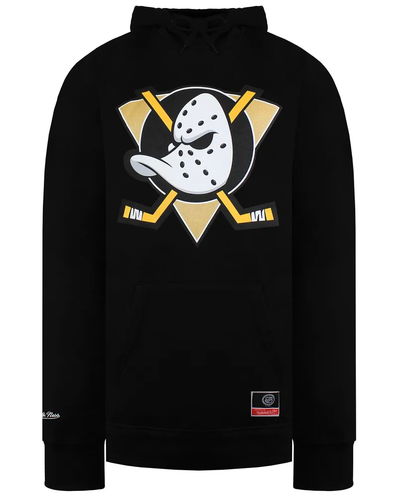 Mitchell & Ness NHL Anaheim Ducks Teamlogo Schwarzer Hoodie Schwarz