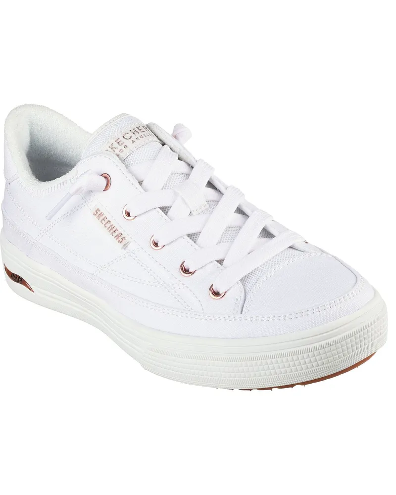 Skechers Arch Fit Arcade - Meet Ya There Baumwolle Damen Weiße Sneakers Weiß
