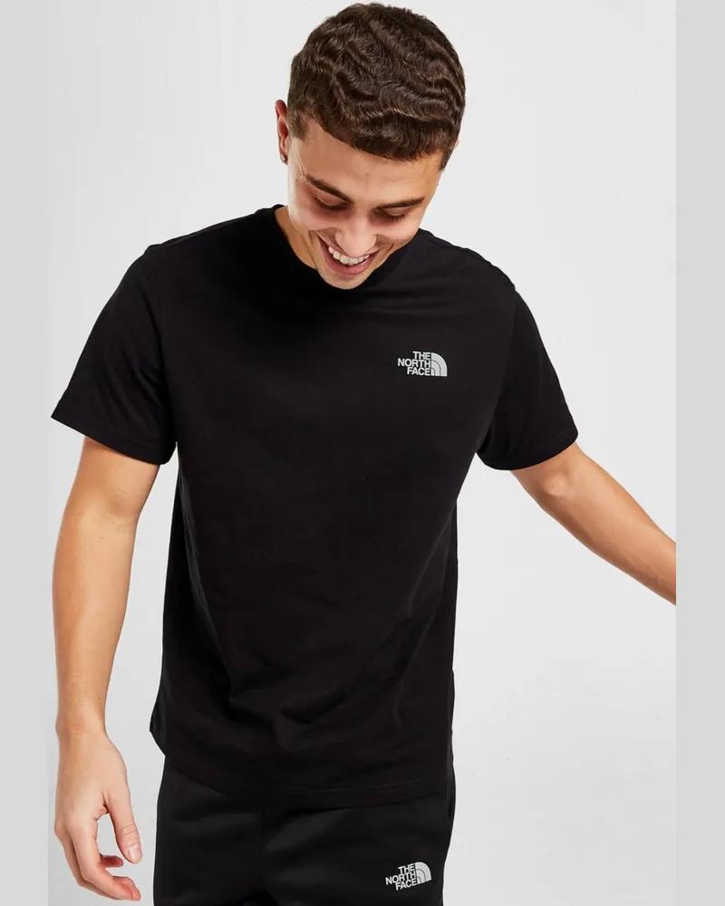 The North Face einfache Kuppel reflektierende Logo-T-Shirt in schwarz Schwarz