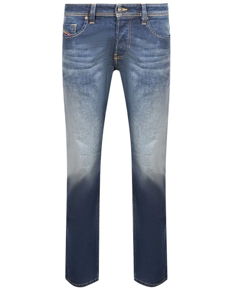 Diesel Larkee-X Straight Fit Stone Washed Dunkelblaue Jeans Blau