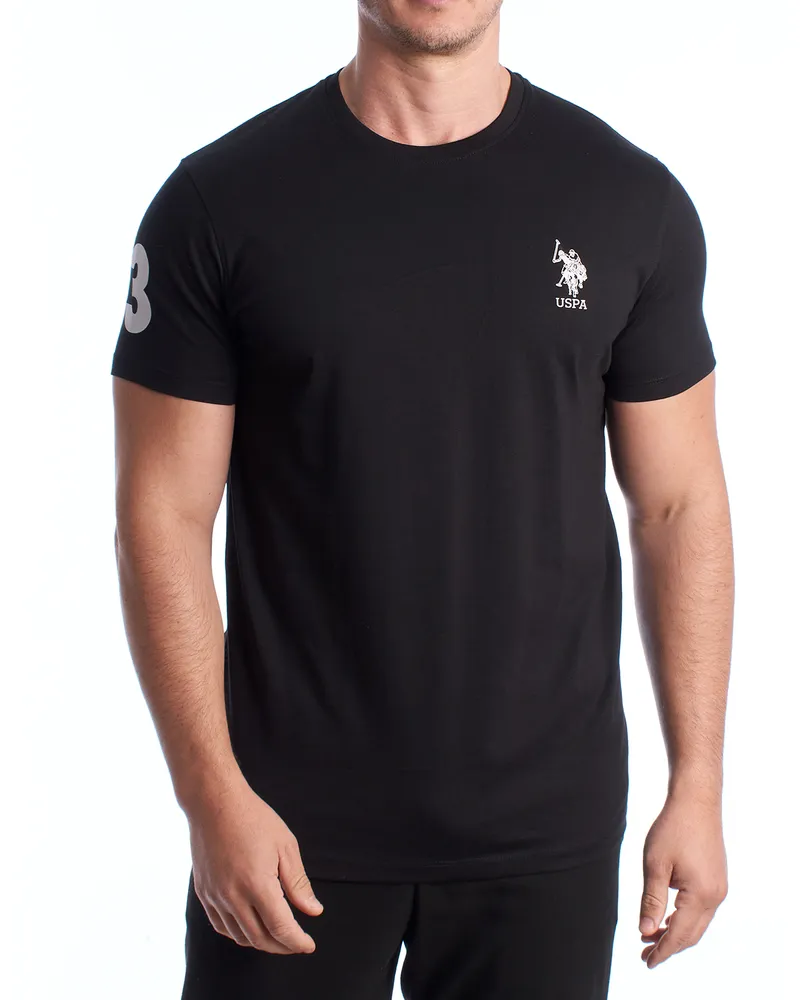 U.S. Polo Assn.  Herren-T-Shirt aus Baumwolle mit kurzen Ärmeln US42154027 Schwarz