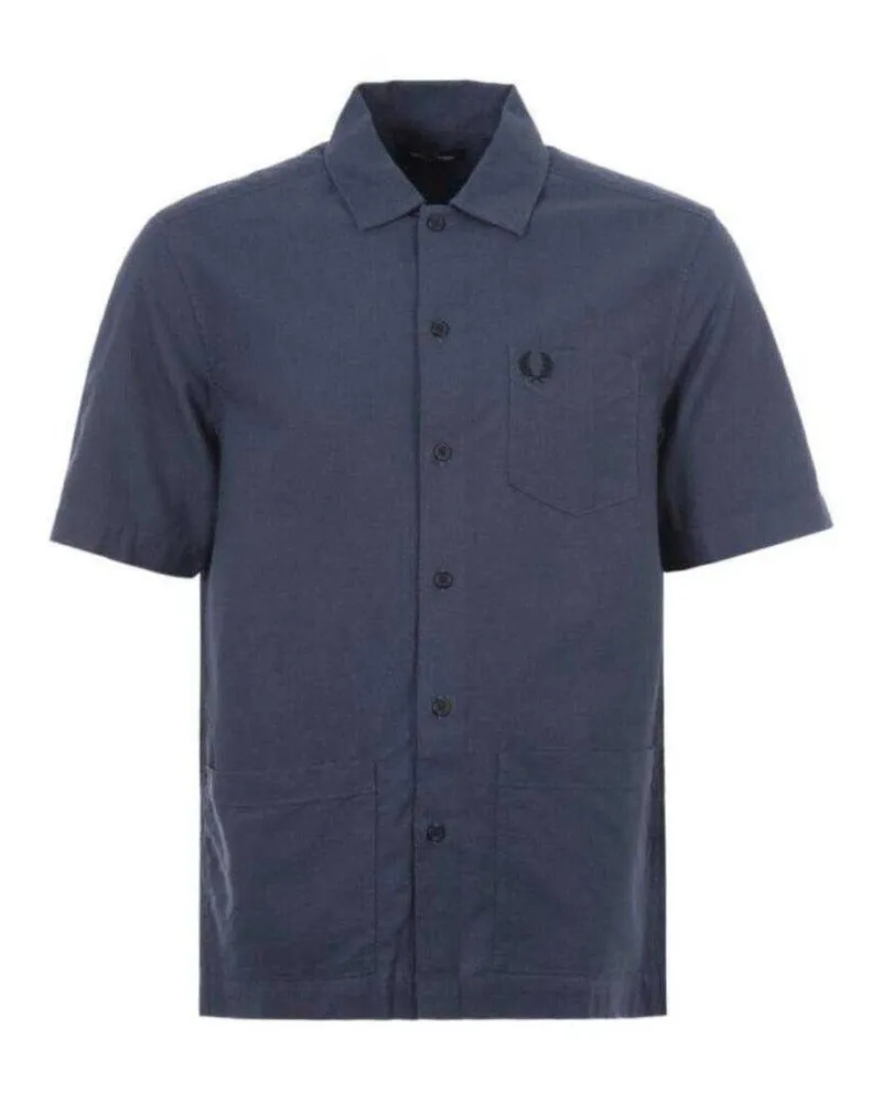 Fred Perry Hemd für Herren, Tasche, Oxford-Stil (Dunkelblau Marineblau