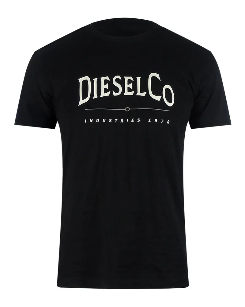 Diesel Schwarzes T-shirt Mit  Industries Logo Schwarz