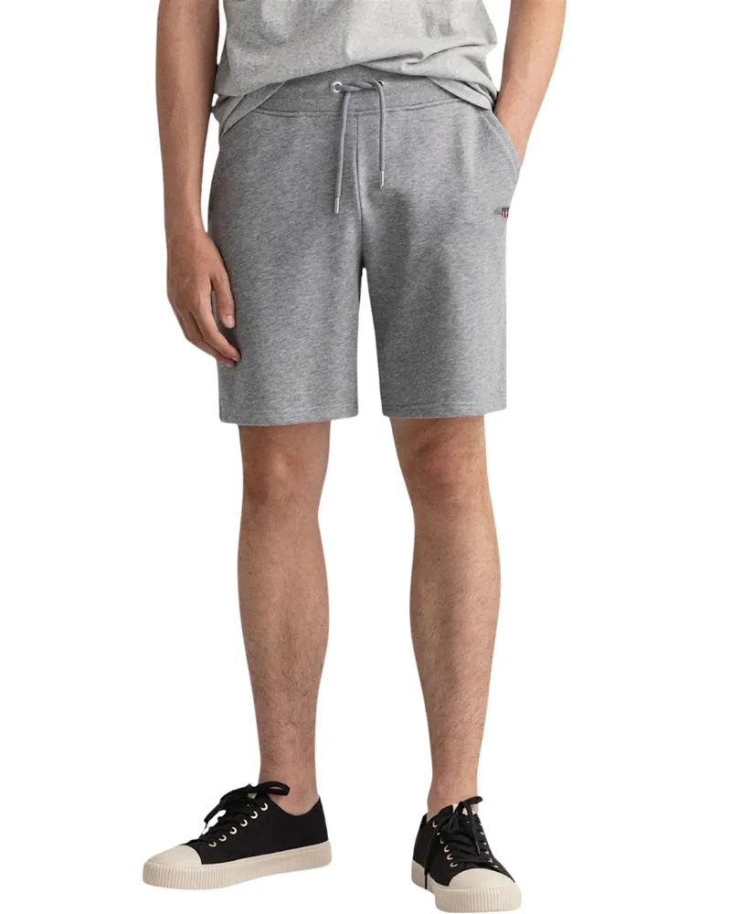 Gant Mens Shield Sweat-Shorts - Grau Grau
