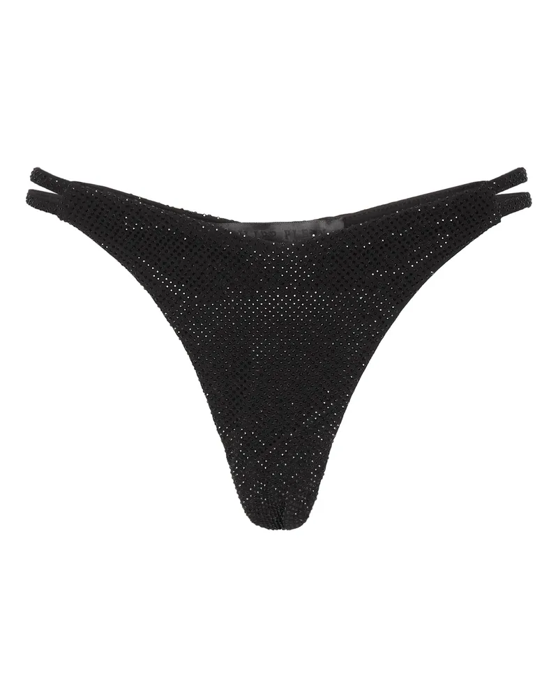 Philipp Plein Bikini-Slips Mit Steinchen Schwarz