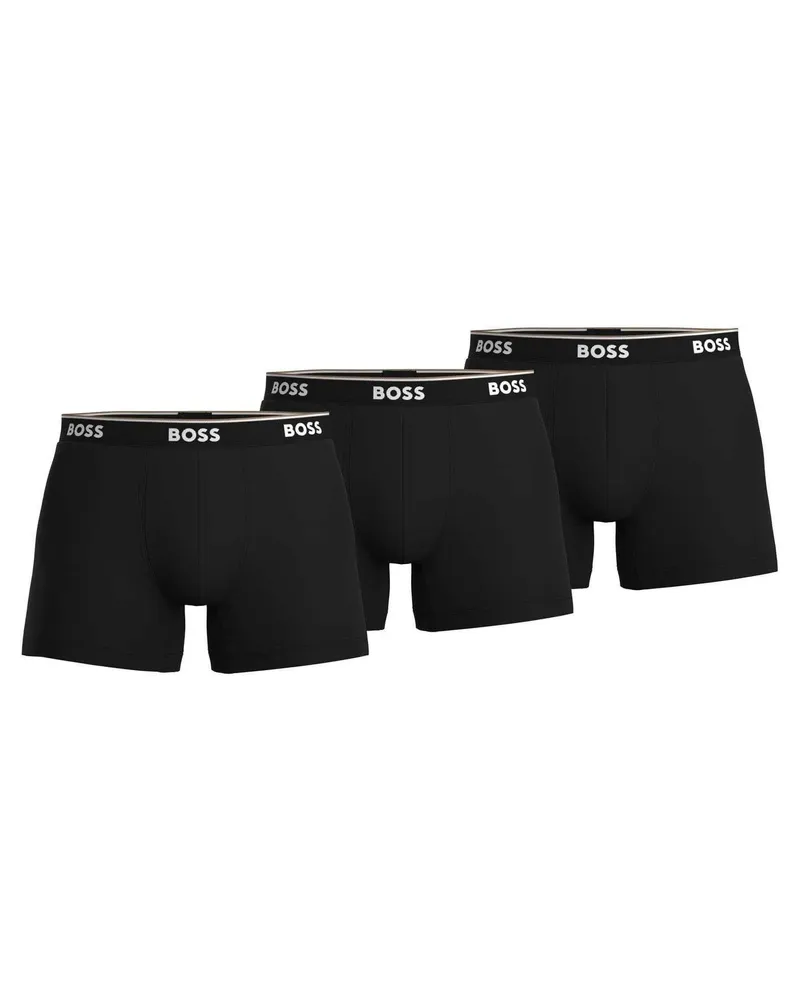 HUGO BOSS Boxershorts für Herren (3er-Pack) (Schwarz Schwarz