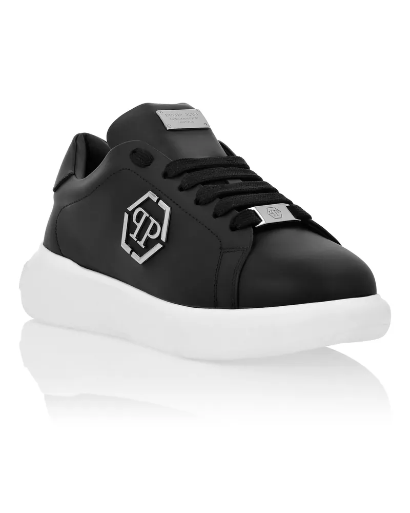 Philipp Plein Lo‑Top-Sneaker mit Hexagon-Detail - Schwarz Schwarz