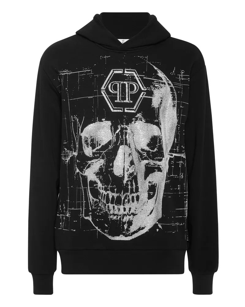 Philipp Plein Kapuzen-Sweatshirt Skull Schwarz