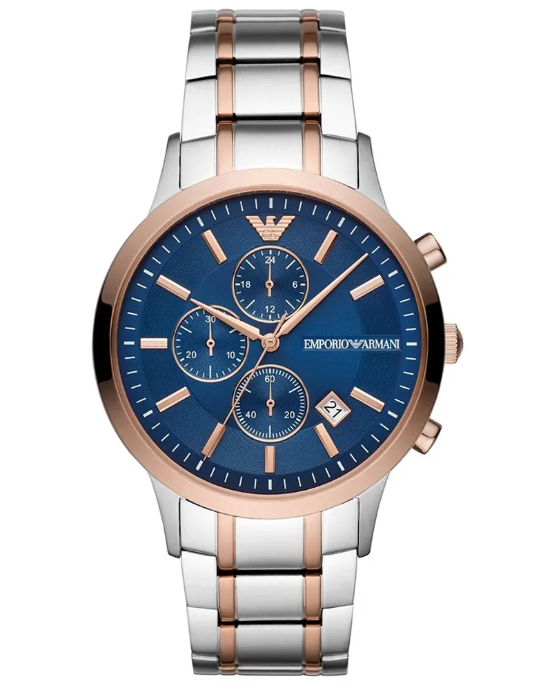 Emporio Armani Chronograph Herrenuhr AR80025 Silber
