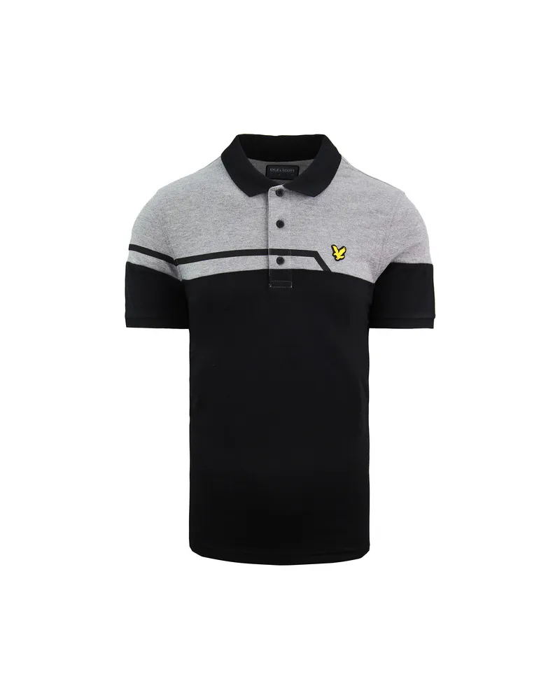 Lyle & Scott Block Herren Poloshirt Schwarz/Grau Schwarz