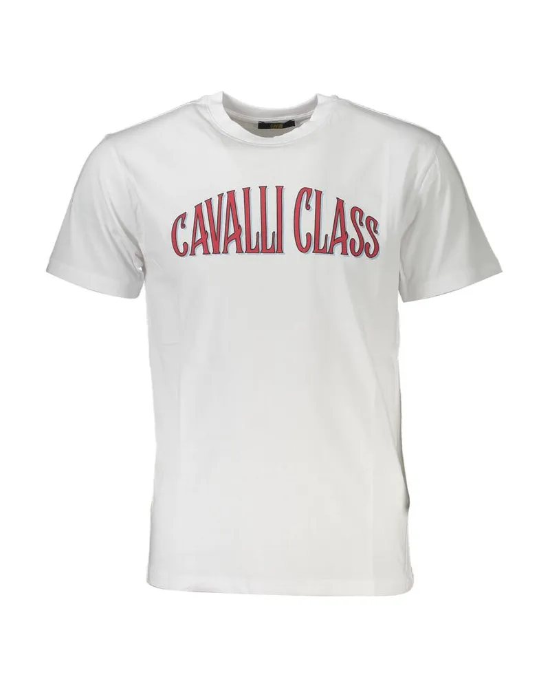 Roberto Cavalli Weißes Baumwoll-Herren-T-Shirt Weiß