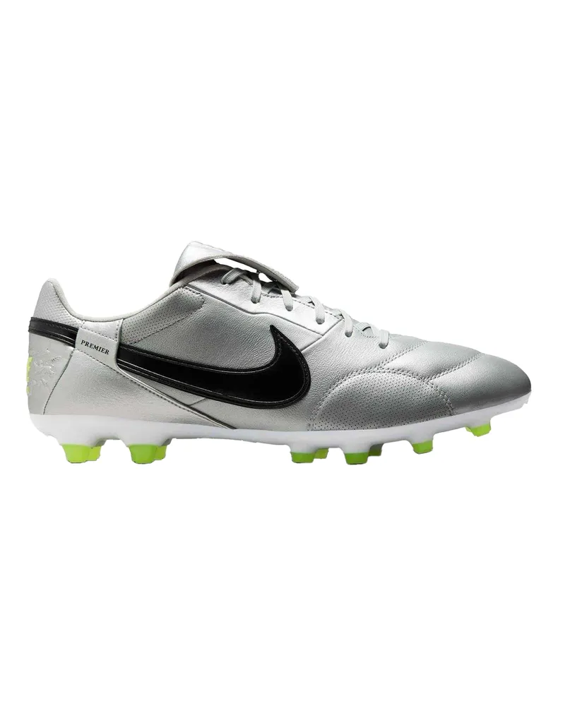 Nike Premier 3" Klassisch Fußballschuhe mit festem Boden für Herren, Leder (Silber/Schwarz Silber