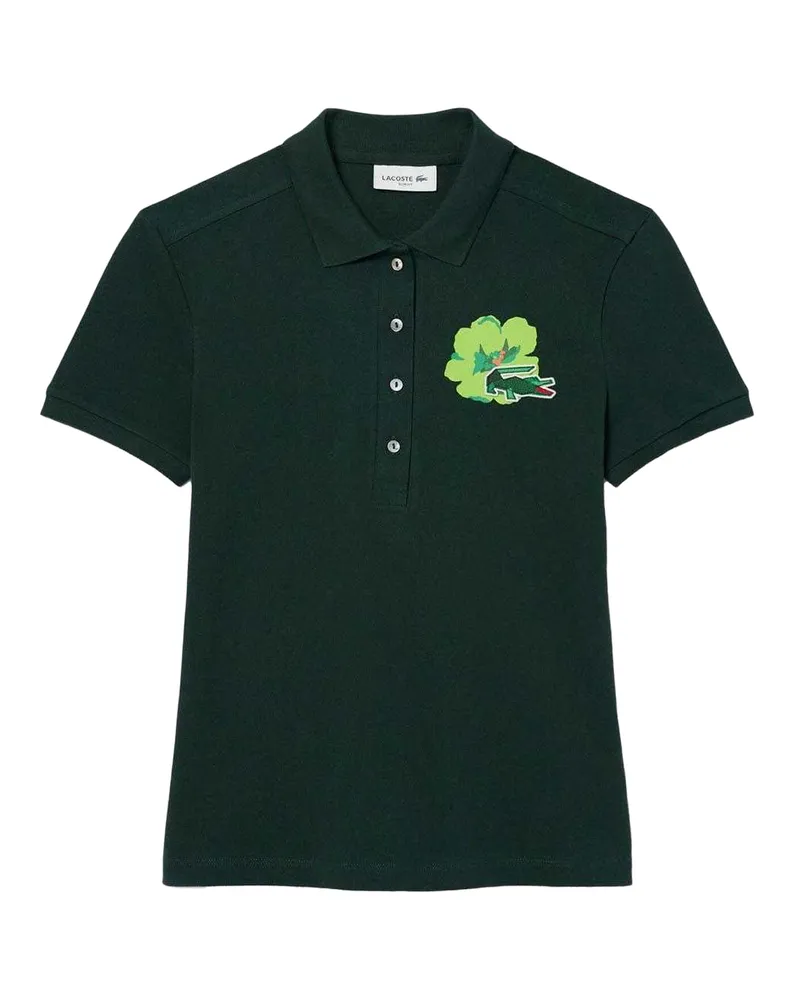 Lacoste L.12.D" Poloshirt für Damen, Stretch, Piqué, Schmal (Grün Grün