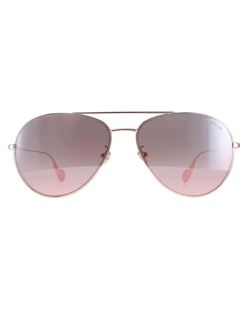 Moncler Aviator Unisex Glänzend Rose Gold Braun Rosa Gradient ML0110-K Gold