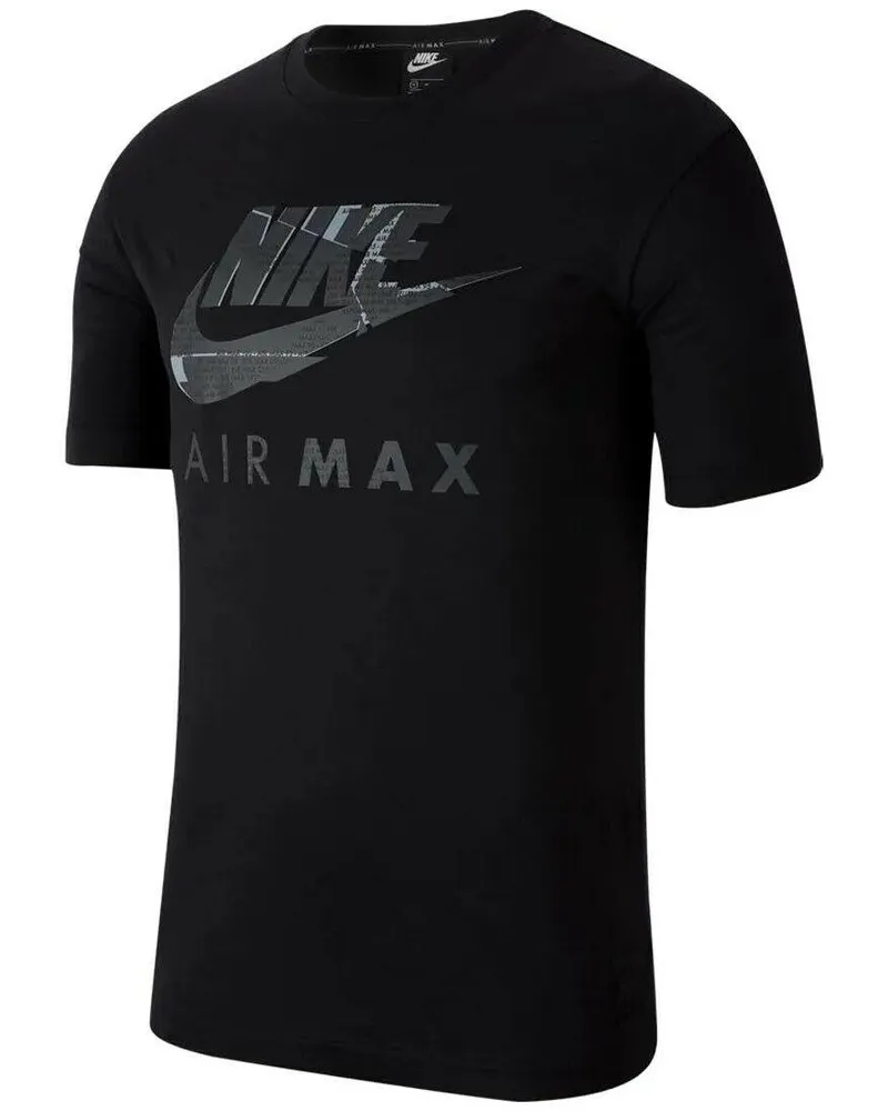 Nike Air Max Graphic Print Herren-T-Shirt Schwarz Schwarz
