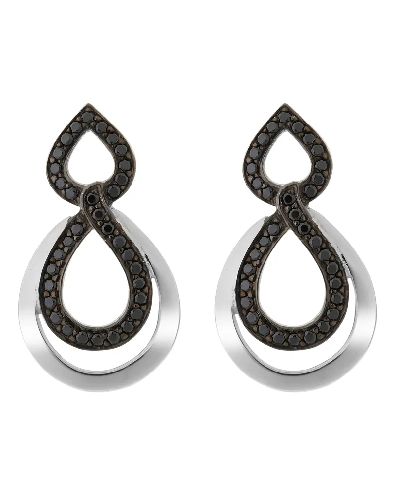 Orphelia Amber' Tropfenohrringe aus 925er Sterlingsilber für Damen - Silber/Schwarz ZO-7092/2 Schwarz