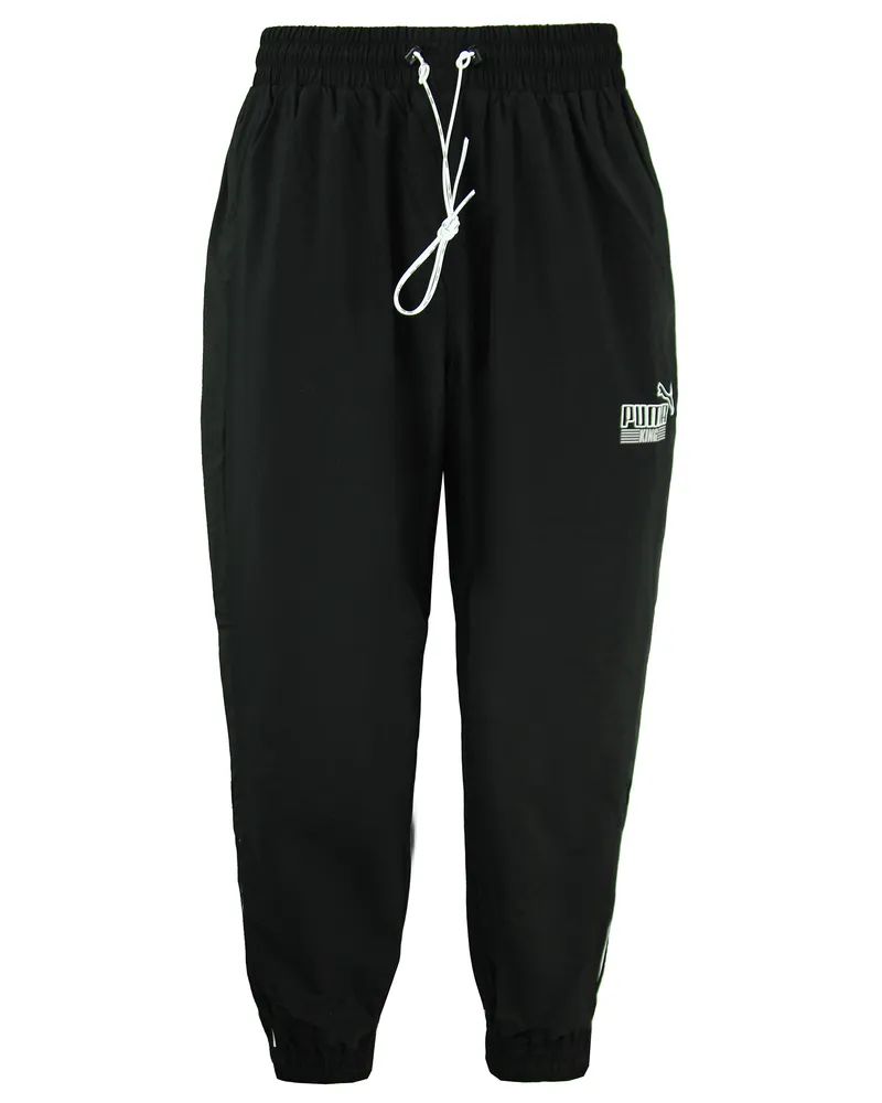 Puma King Logo gewebte Trackhosen Schwarze Herren Jogger 598418 01 Schwarz