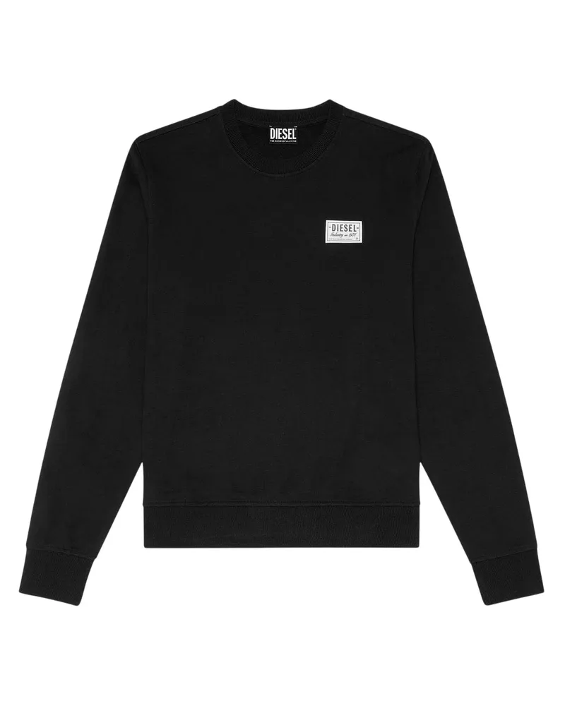 Diesel Sweatshirt für Herren, Rundhalsausschnitt (Schwarz Schwarz