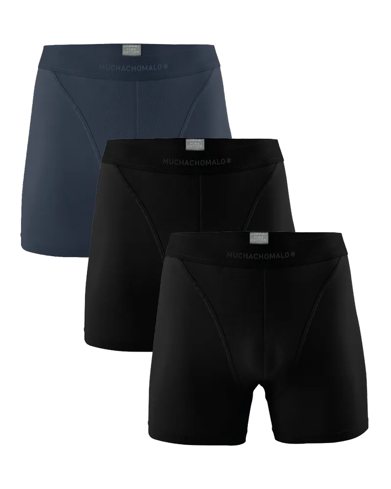 Muchachomalo Herren Pima Baumwolle Boxer Shorts - 3er Pack - Herren Unterwäsche Mehrfarbig