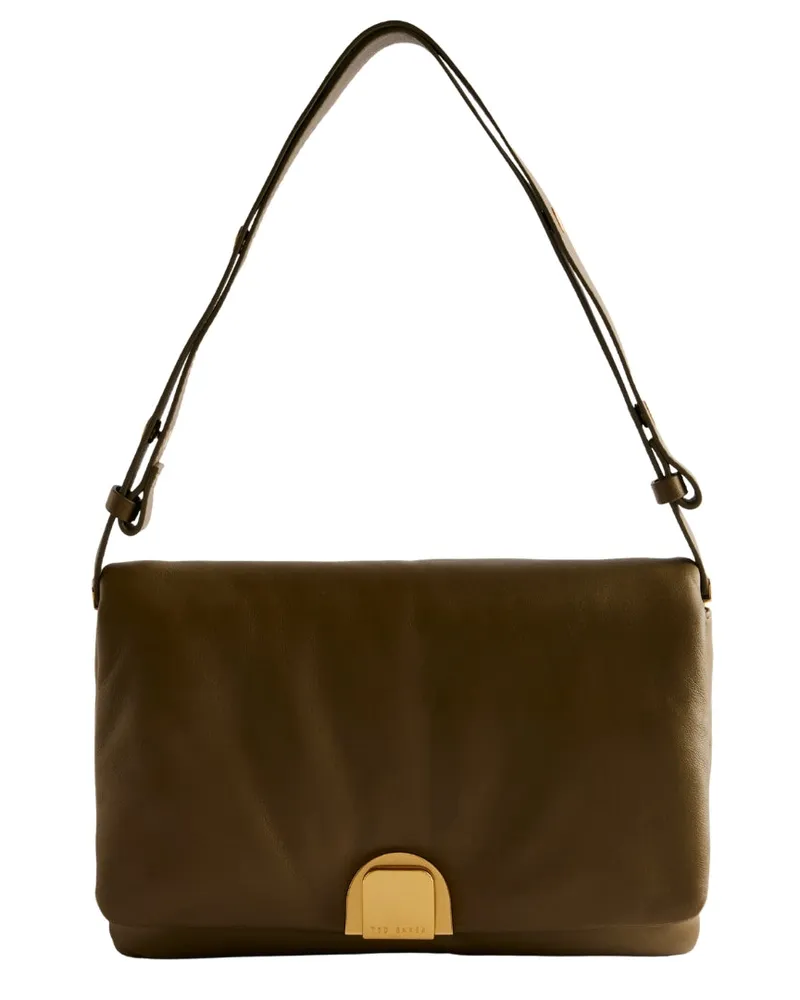 Ted Baker Samilli Tasche Mit Schlossdetails, Weich Gesteppt, Khakifarben Oliv