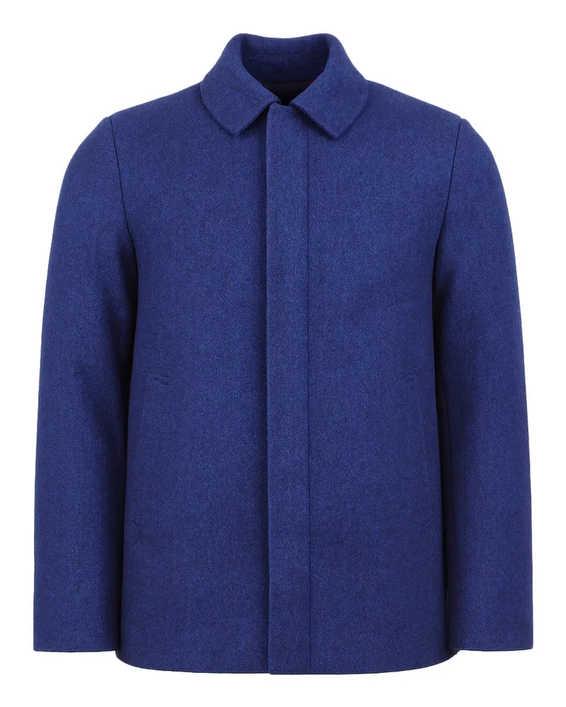 Lyle & Scott Fischgrät-Wolljacke für Herren - Marineblau Marineblau