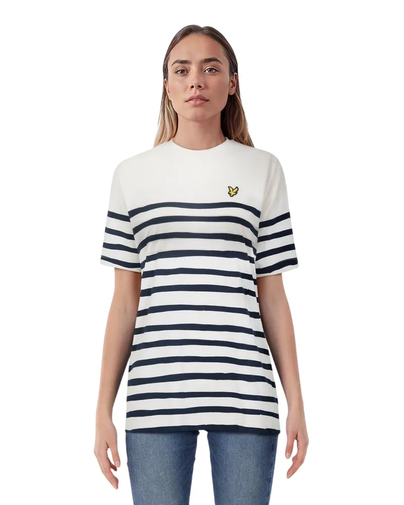 Lyle & Scott Breton" T-Shirt für Damen, Baumwolle (Weiß Weiß