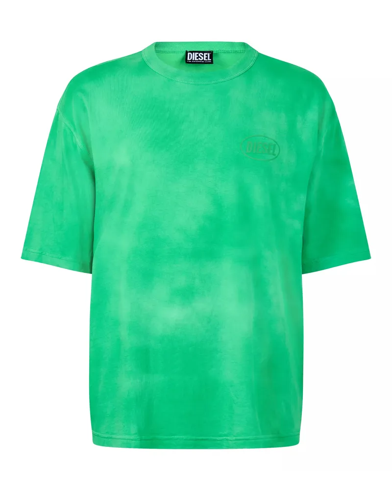 Diesel T-Shirt für Herren, Gewaschen (Farngrün Grün