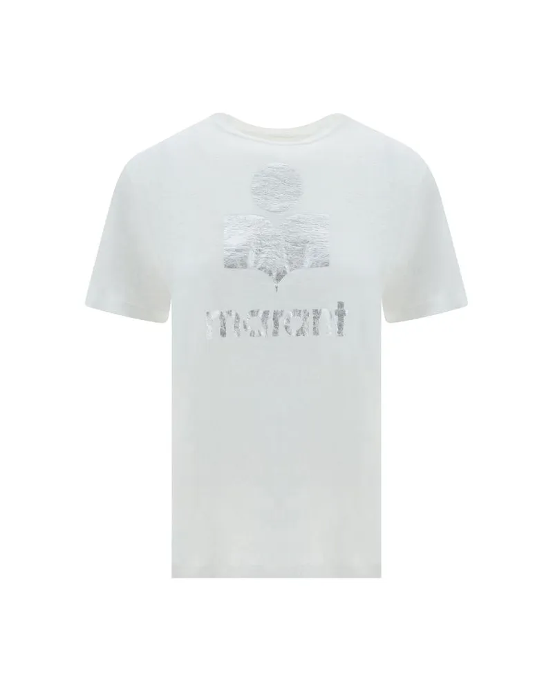 Étoile Isabel Marant Marant Etoile Weißes Leinen T-Shirt Weiß