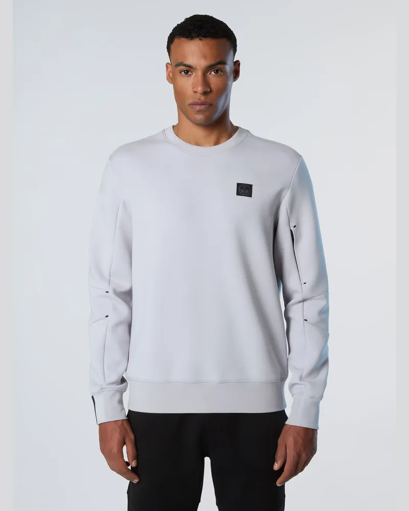 North Sails Sweatshirt aus Tauchgewebe mit Rundhalsausschnitt - Hellgrau Hellgrau