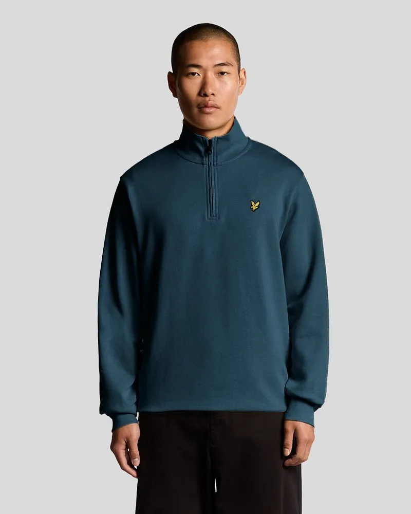 Lyle & Scott Quarter-Zip-Pullover-Sweatshirt Blau