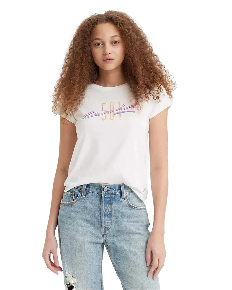 Levi's 501" T-Shirt für Damen, Baumwolle (Weiß Weiß
