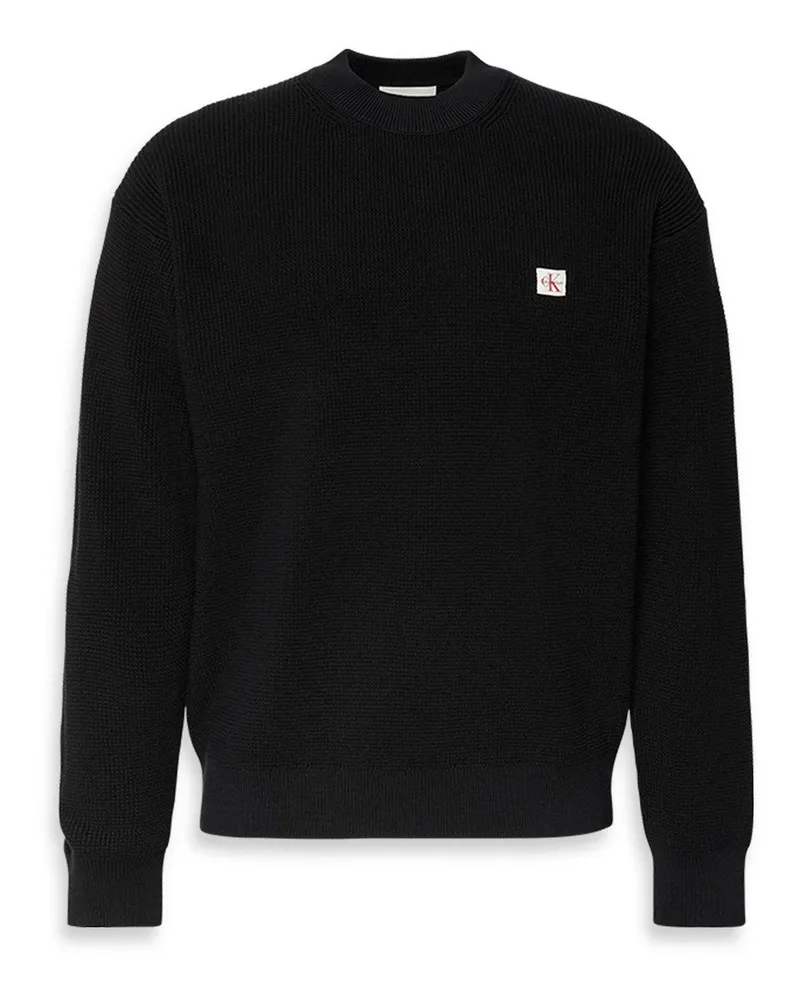 Calvin Klein Pullover für Herren, Rundhalsausschnitt (Schwarz Schwarz
