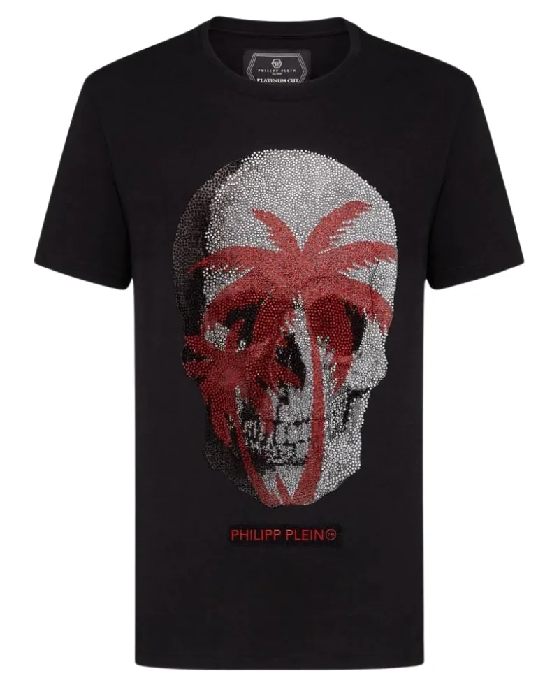 Philipp Plein Großes Totenkopf-T-Shirt - Schwarz Schwarz