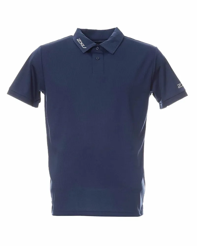2XU Performance Mens Navy Blue Polo Shirt Marineblau