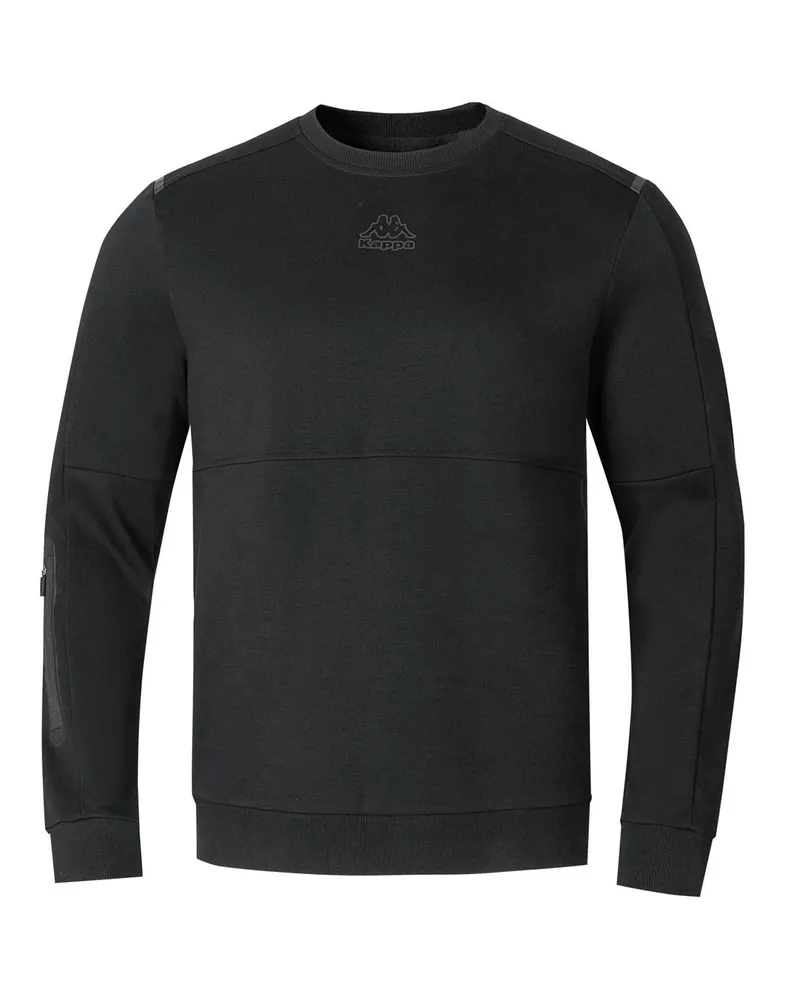 Kappa Sweatshirt für Herren, Teddy-Stoff (Schwarz Schwarz