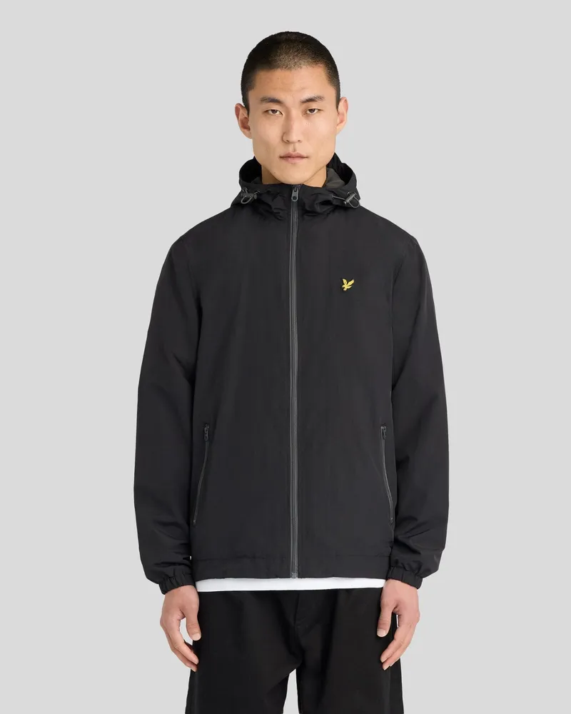 Lyle & Scott Jacke mit Kapuze und kontrastierendem Reißverschluss Schwarz