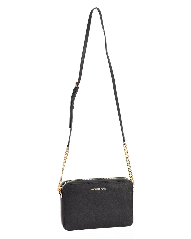 Michael Kors Jet Set 35T8GTTC9L Leder Umhängetasche für Damen Schwarz