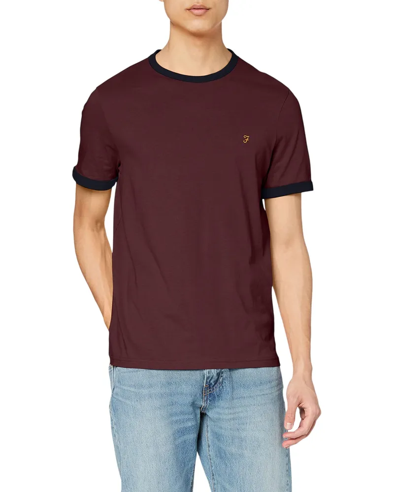 Farah 1920 T-Shirt für Herren, bestickt (Rot Rot