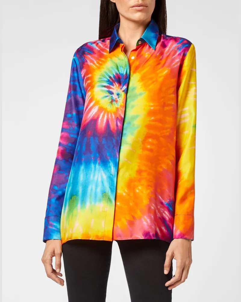 Philipp Plein Hemdbluse Tie Dye Mehrfarbig
