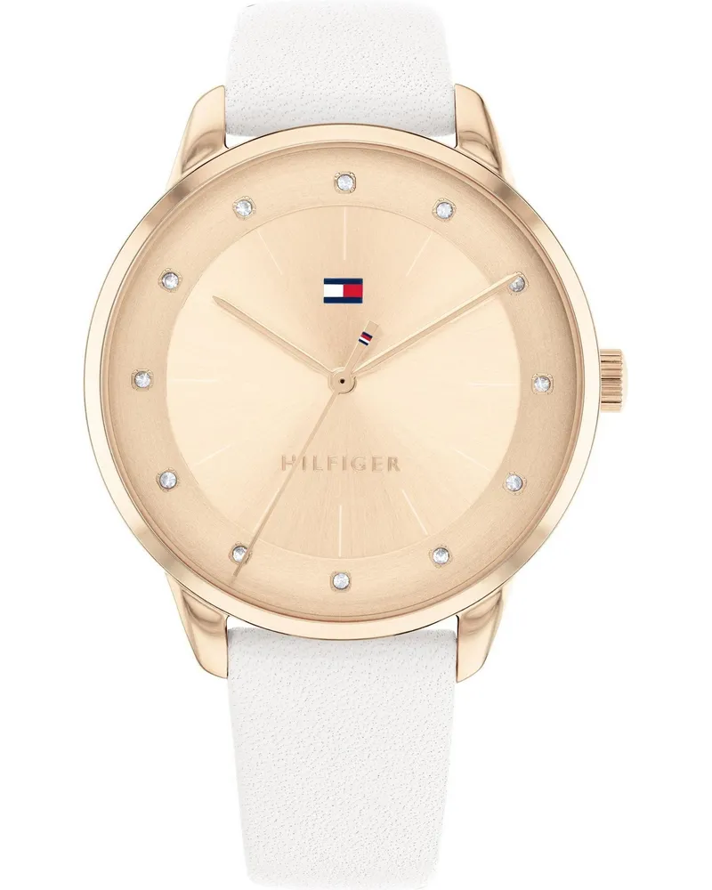 Tommy Hilfiger Paige Weiß Damen Armbanduhr 1782543 Gold